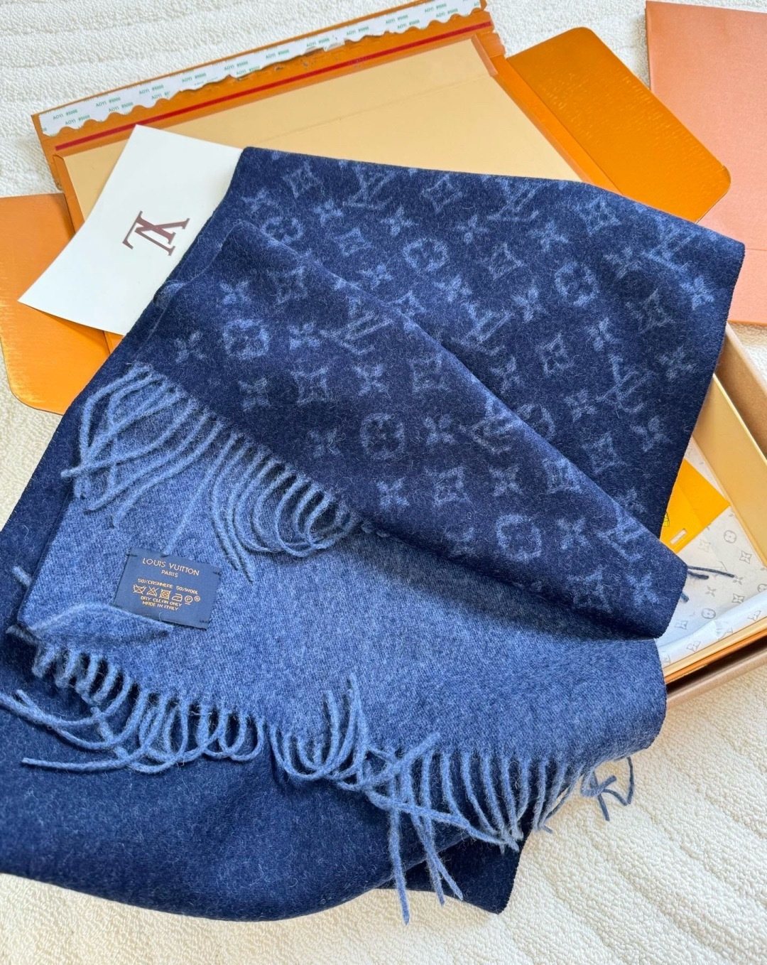 Louis Vuitton Monogram Fringe Scarf — detail