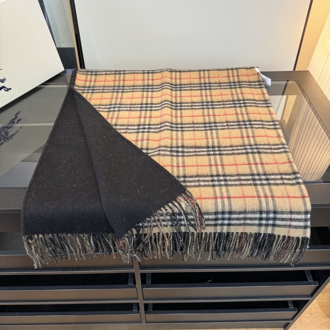 Fringed Plaid-Panel Poncho — side