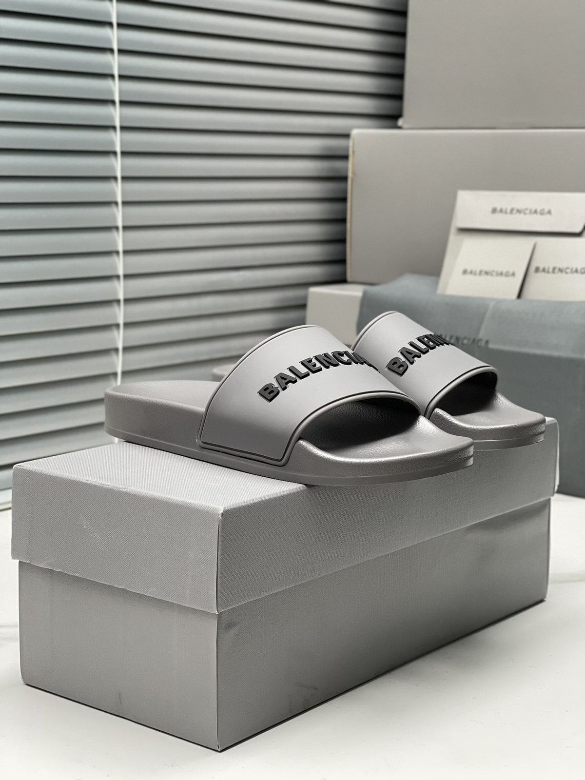 Balenciaga Logo Slide Sandals — front