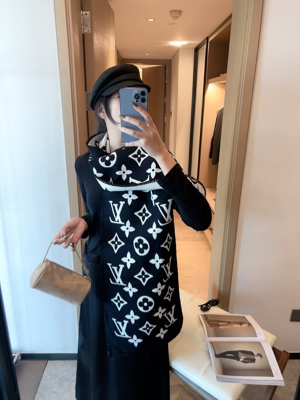 Louis Vuitton Monogram Scarf — model