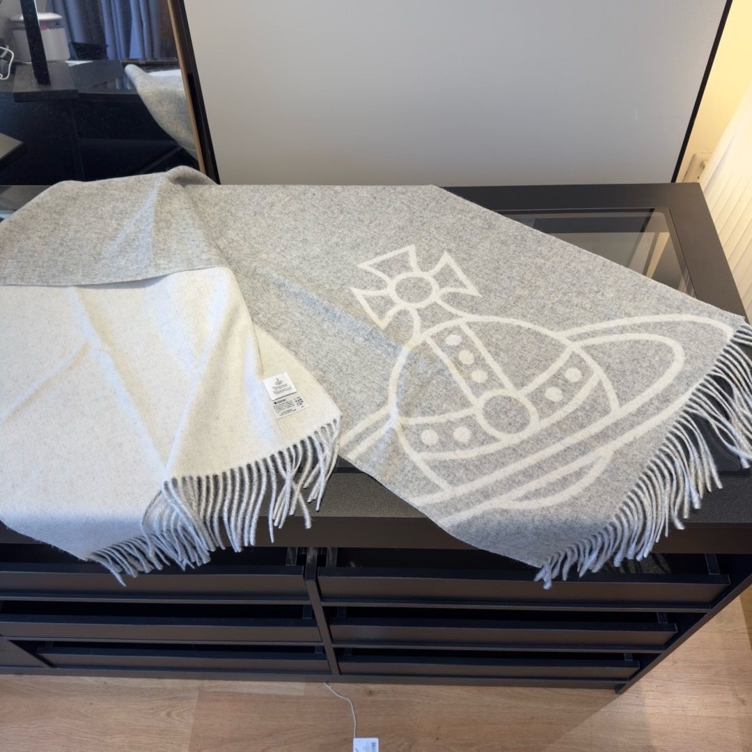 Vivienne Westwood Orb Motif Fringed Scarf — side