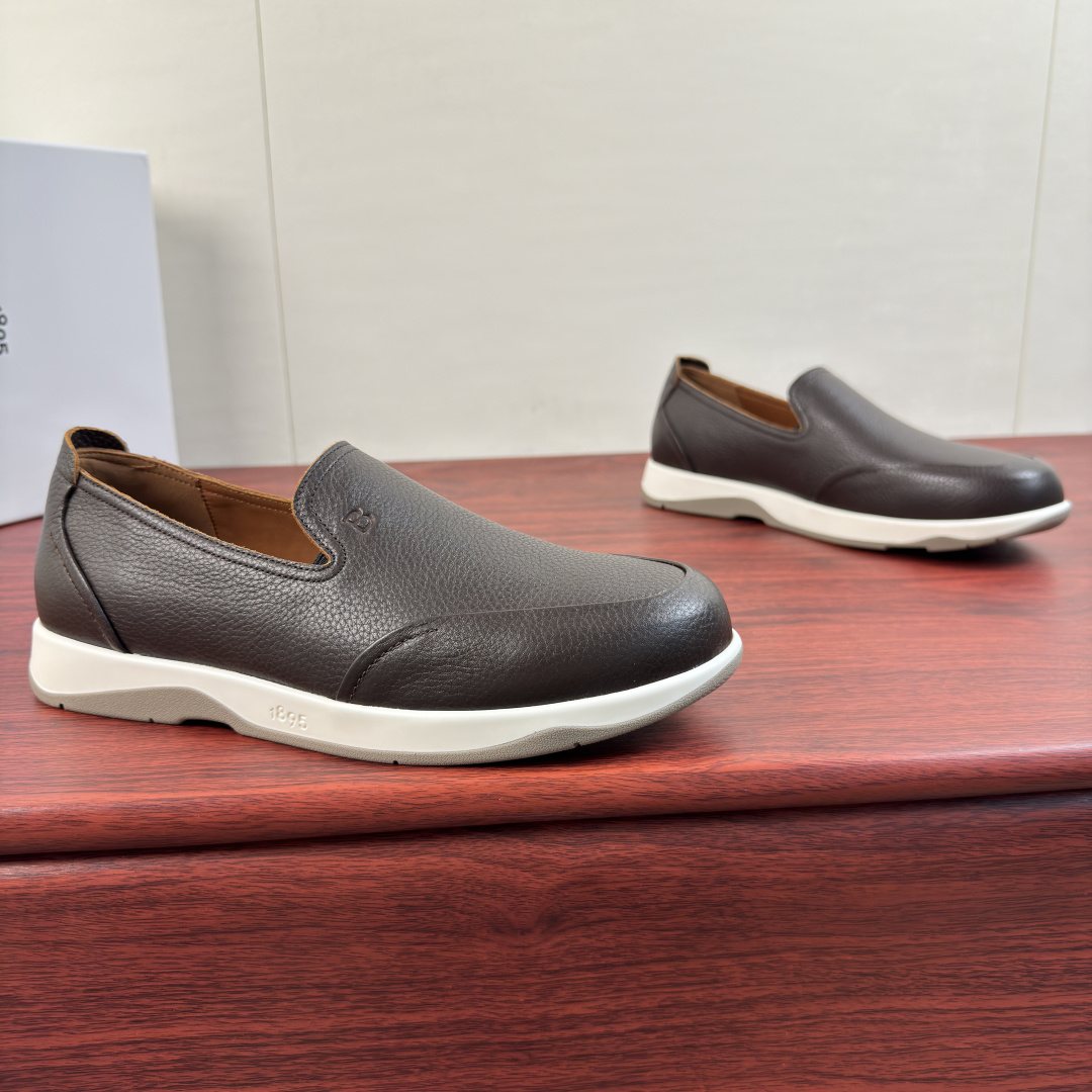 Berluti Pebbled Leather Slip-On Loafers — front
