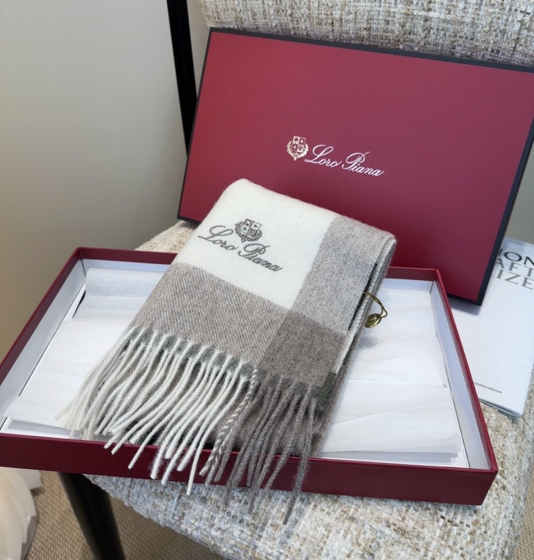 Loro Piana Fringed Plaid Scarf — front