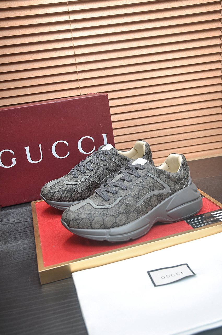 Gucci Tonal Pattern Chunky Low-Top Sneakers — front