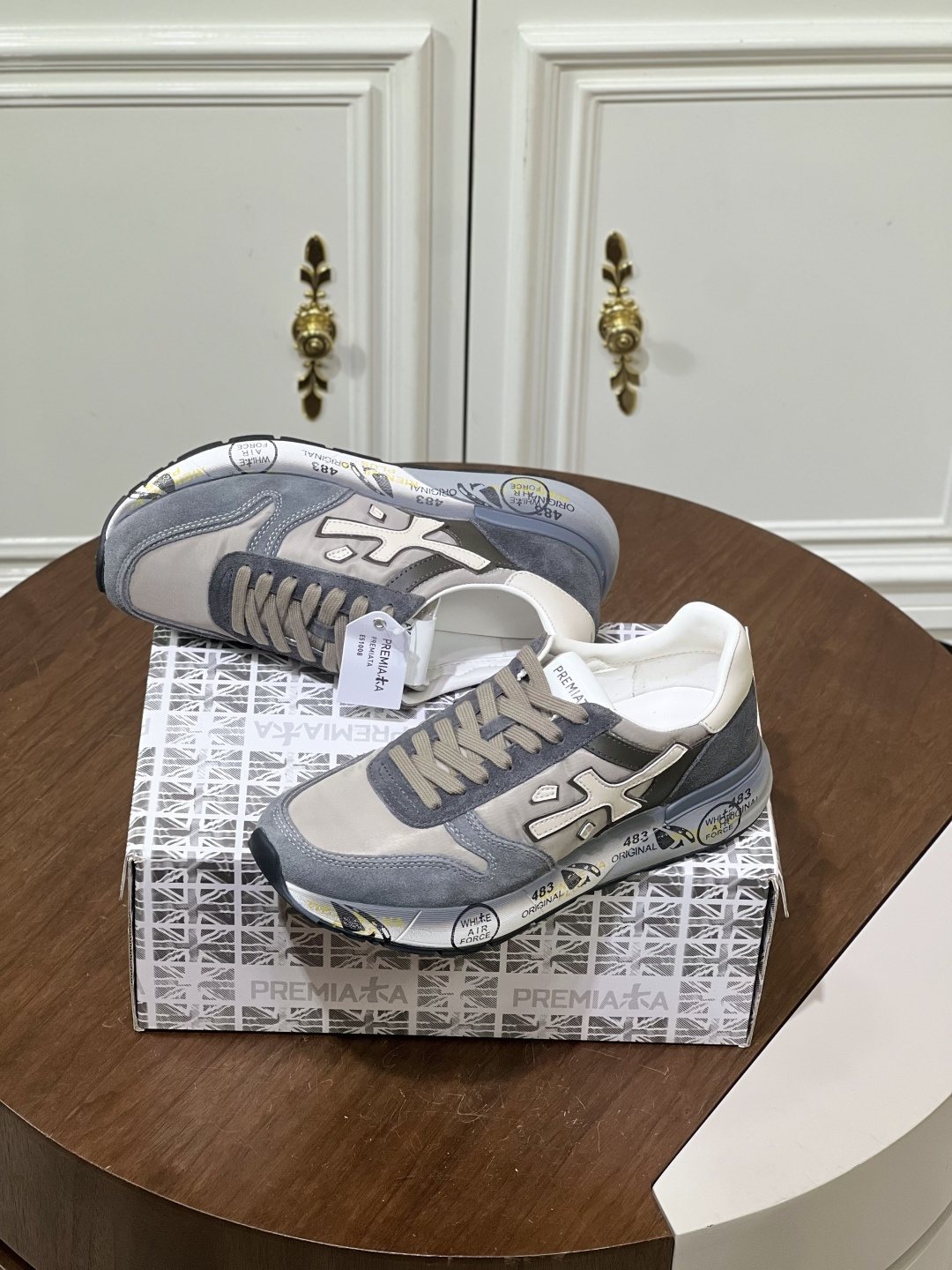 Premiata Contrast Panel Low-Top Sneakers — hero