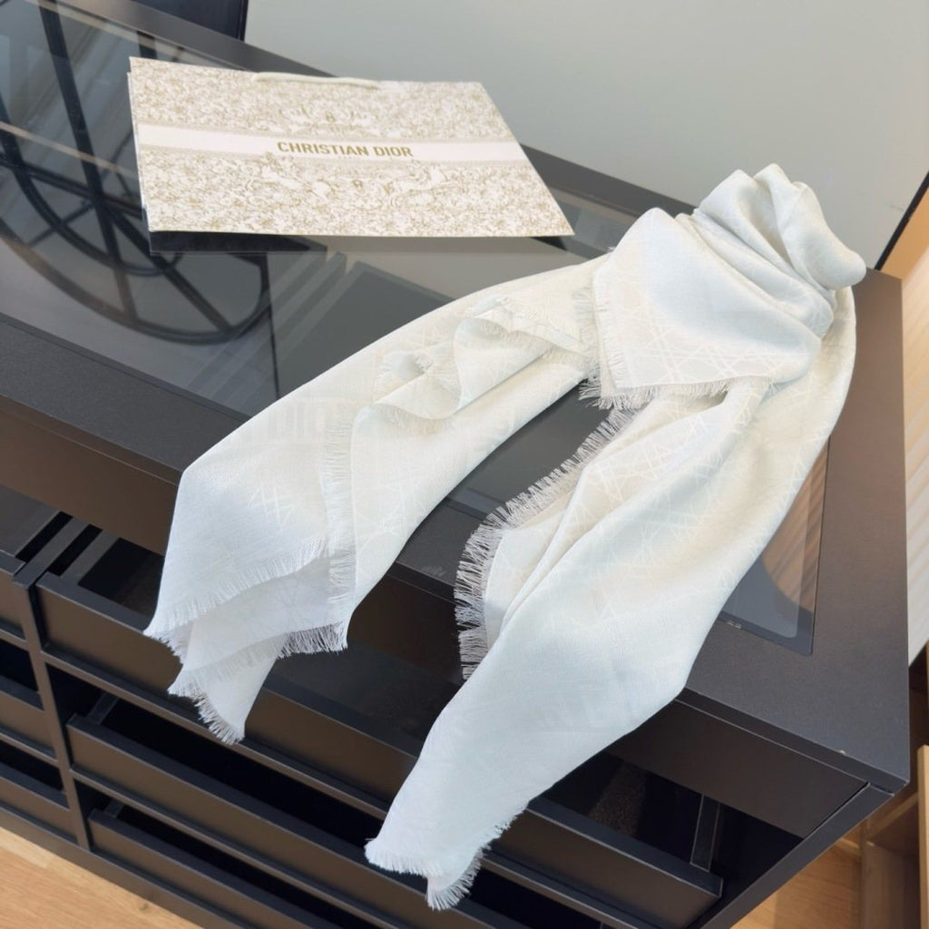 Dior Geometric Fringe Scarf — side
