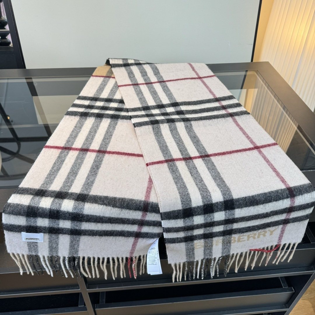 Burberry Fringed Plaid Scarf — front