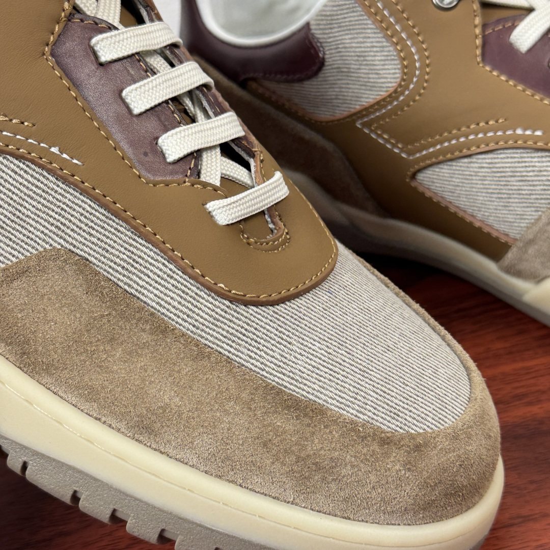 Berluti Paneled Low-Top Sneakers — detail