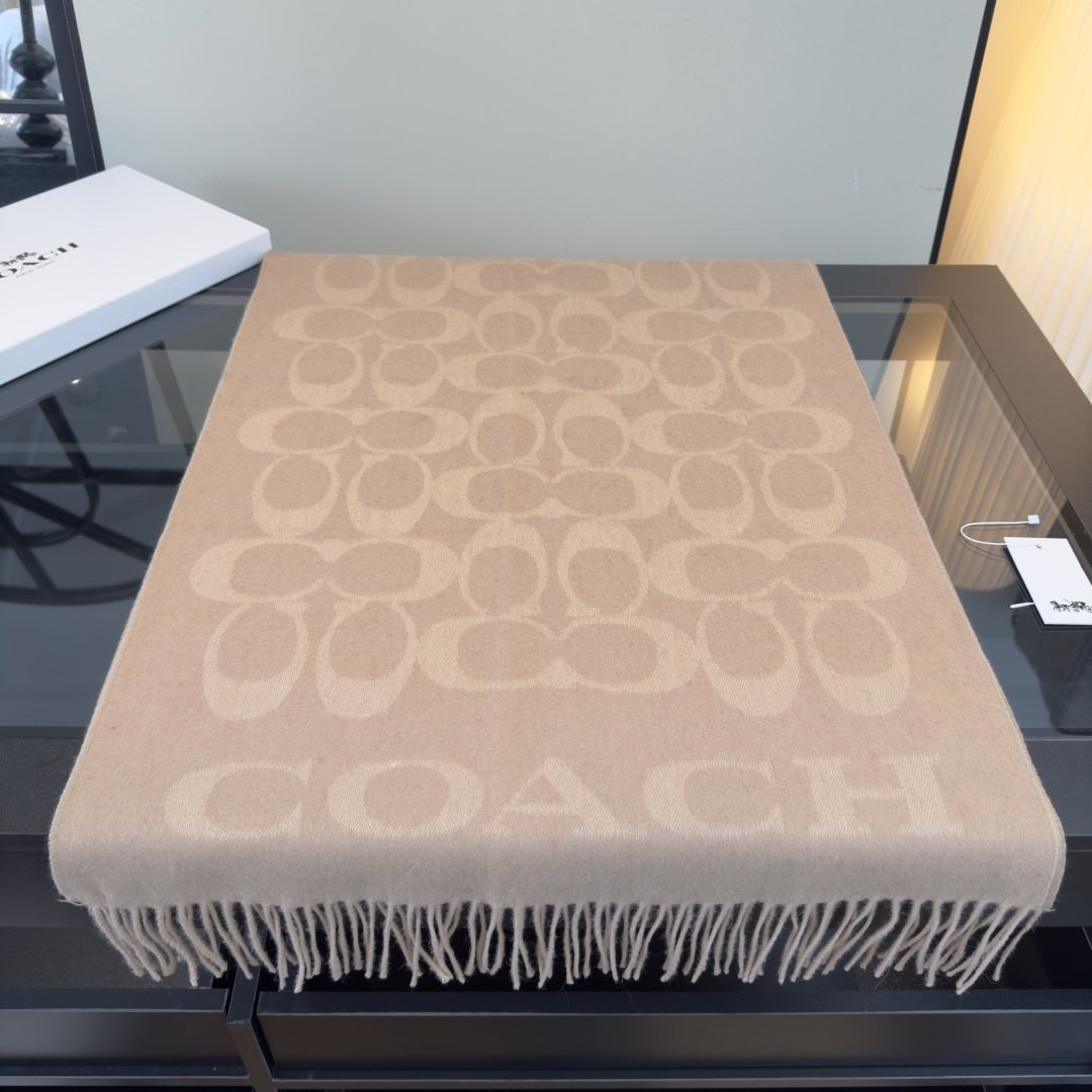 Coach Fringed Monogram Scarf — front