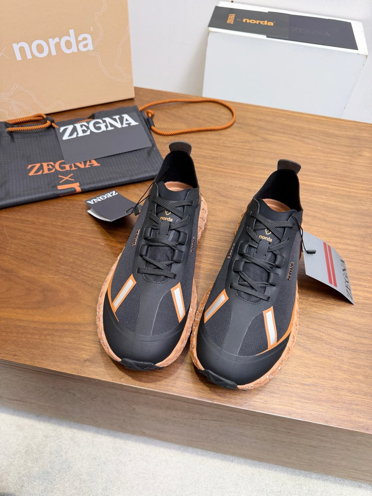 Black Contrast Lace-Up Athletic Shoes — front
