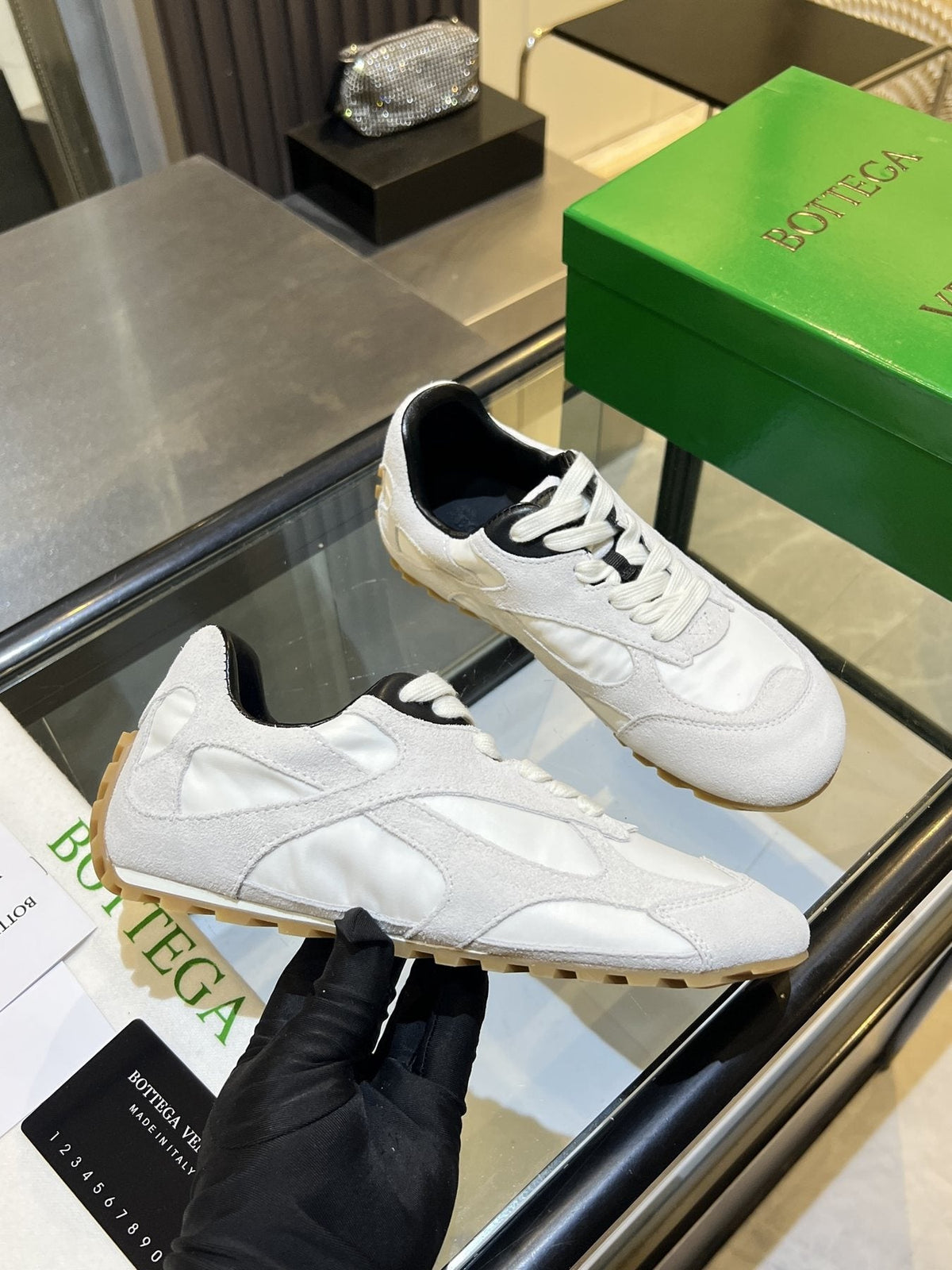 Bottega Veneta Suede Low-Top Sneakers — front