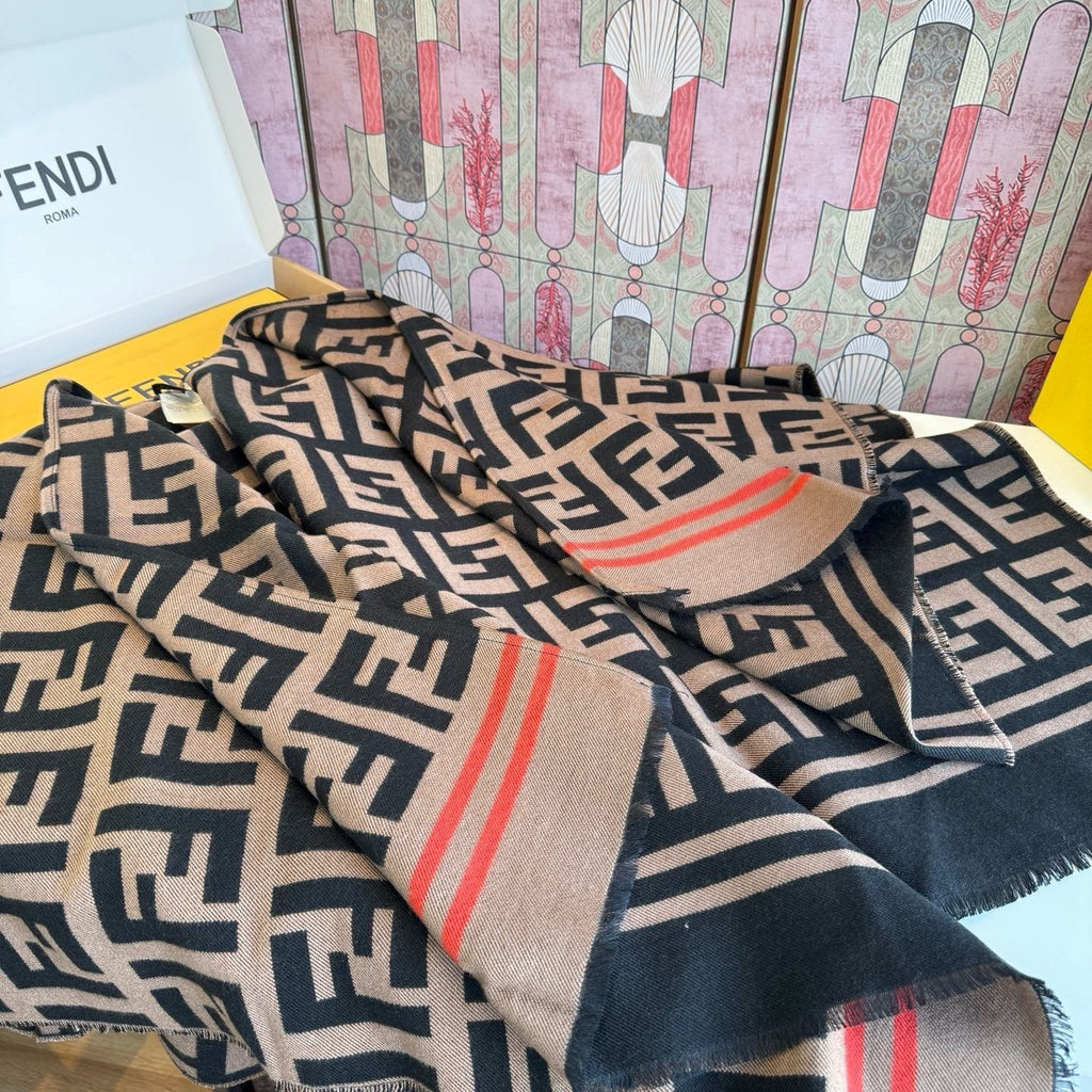 Fendi Geometric Shawl Wrap — detail