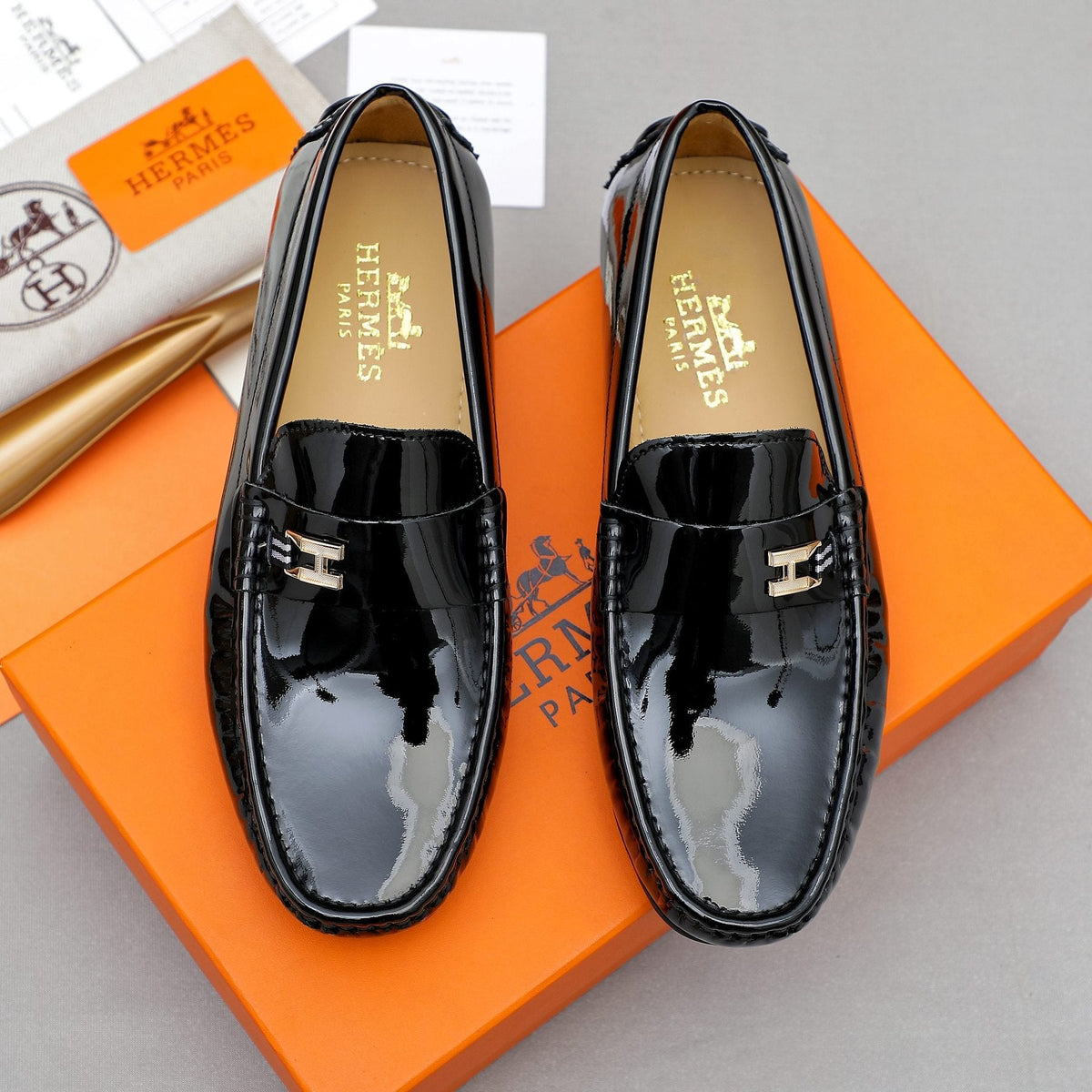 Hermès H-Hardware Slip-On Loafers — front
