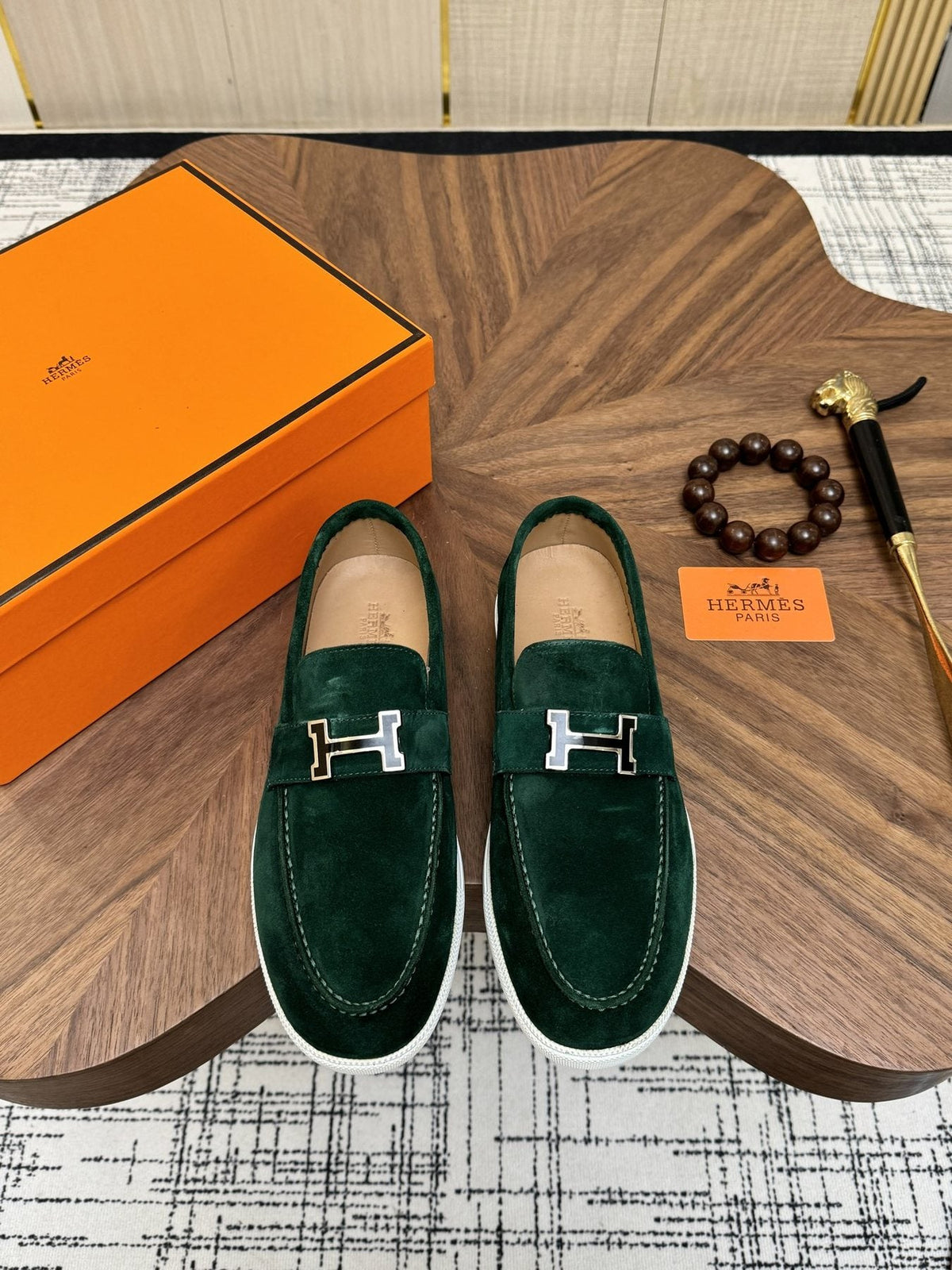 Hermès Hardware-Detail Slip-On Shoes — front