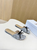 Dior Bow Flat Mule Sandals — hero