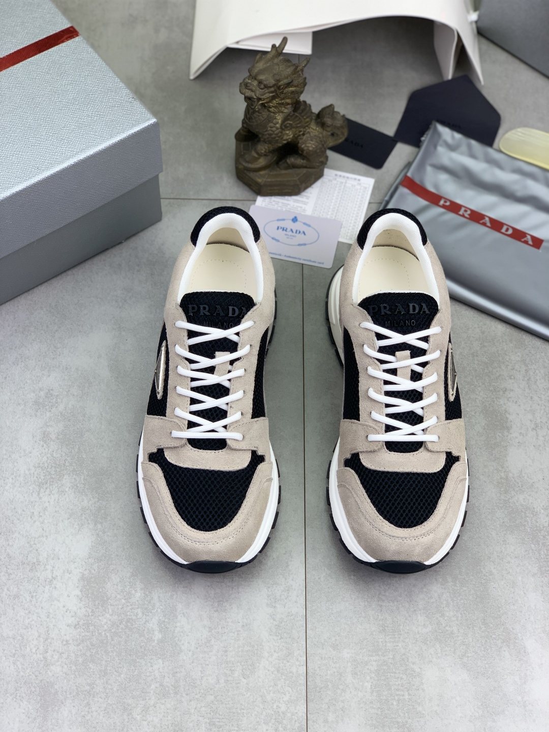 Prada Mesh Panel Low-Top Sneakers — front