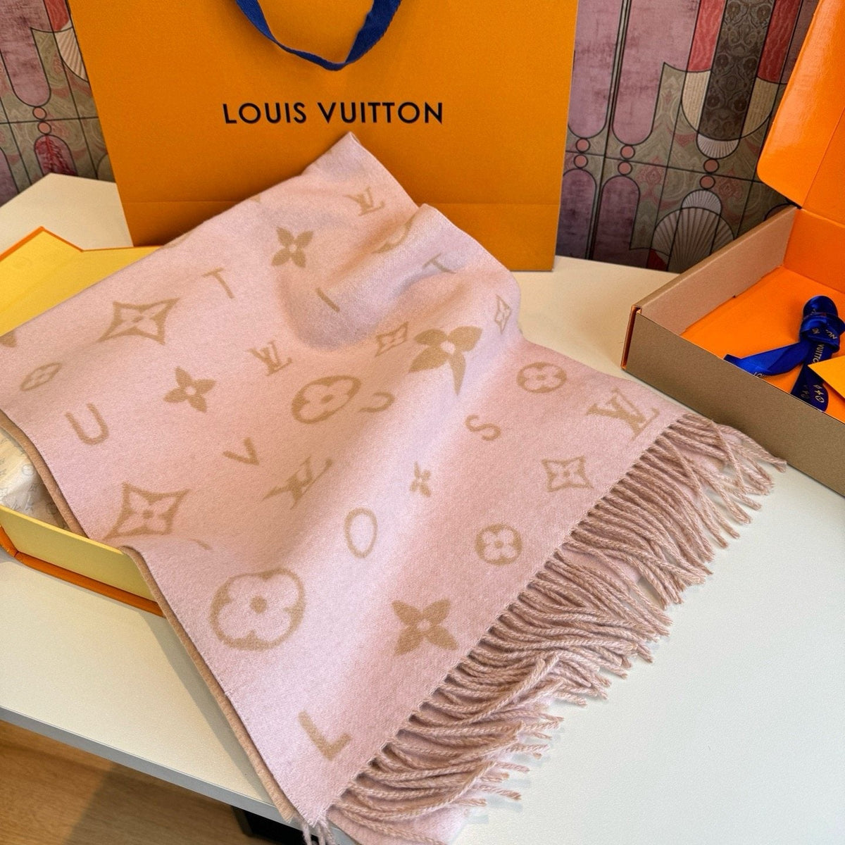 Louis Vuitton Reversible Monogram Wool Scarf — front