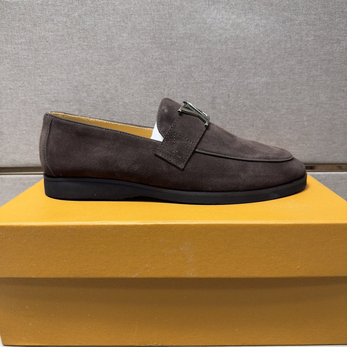 Louis Vuitton Metal-Accent Slip-On Loafers — front